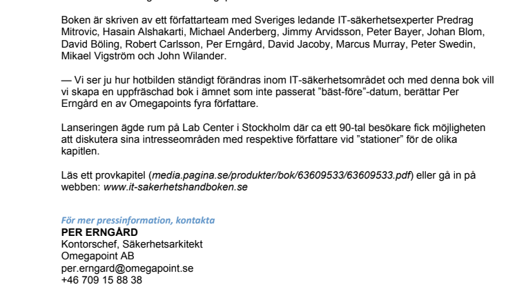 Första svenska IT-säkerhetshandboken lanserad