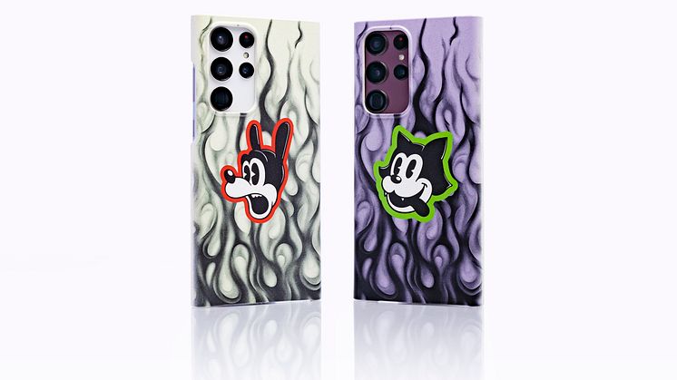 Mobildekslene kommer i to modeller: Smokey Emotions og Purple Flames.