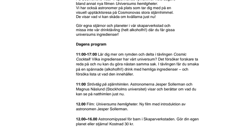 Stjärnor, planeter och galaxer!