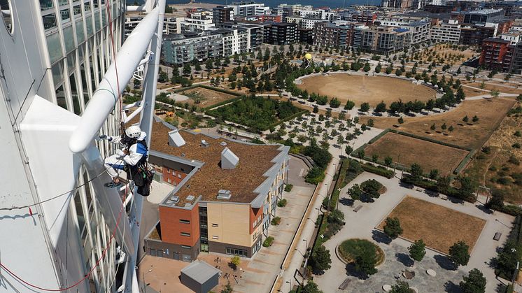 Fasadarbete på Turning Torso 