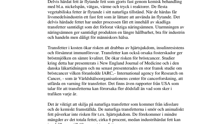 Motion om förbud av transfett