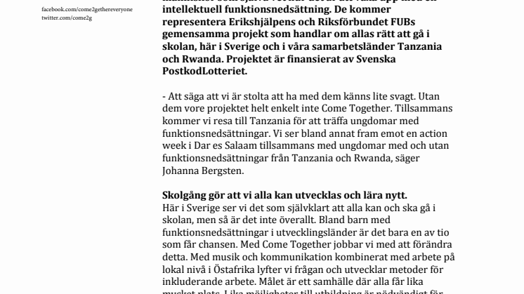 Unga människor med intellektuell funktionsnedsättning utsedda till projektambassadörer