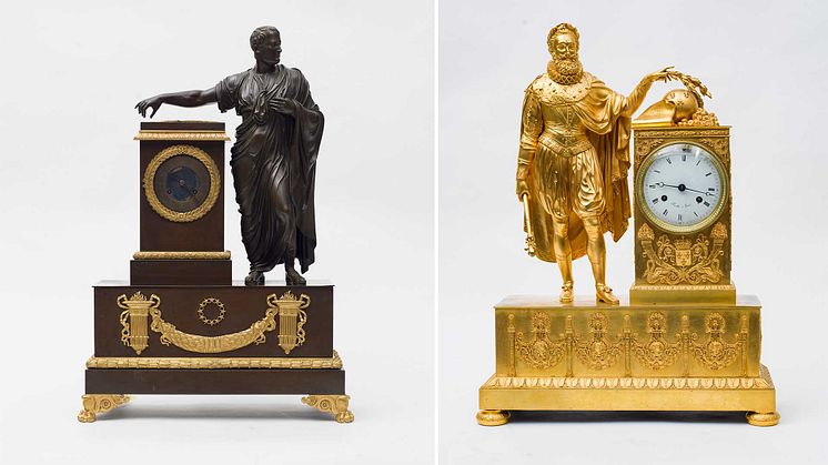 Bordsur med Caesar/Napoleon och Bordsur med Henrik IV av Frankrike. Foto: Linn Ahlgren/Nationalmuseum.