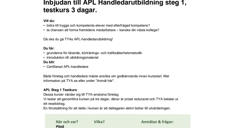 APL handledarutbildning steg 1