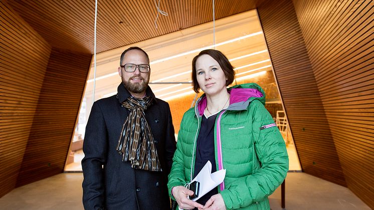 Johnny Högberg, vd Science City och Eva Eriksson, projektledare för Smart Tillväxt. Foto: Patrick Degerman