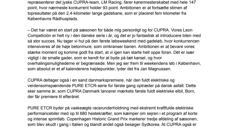 Dobbelt CUPRA-føring skal forsvares i Københavns gader
