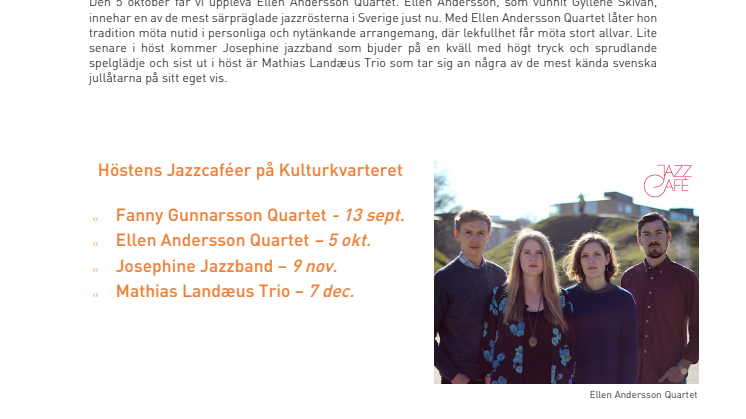 Nu drar höstens jazzcaféer igång!