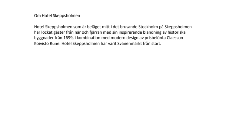 Strömmingsdagen på Hotel Skeppsholmen