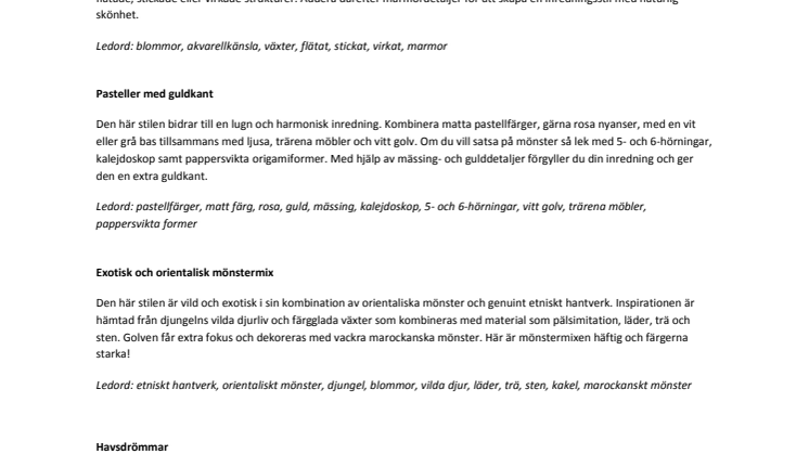 Inredningstrender 2014