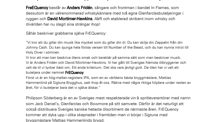 FrEQuency öl och Philipson Söderberg i samarbete!