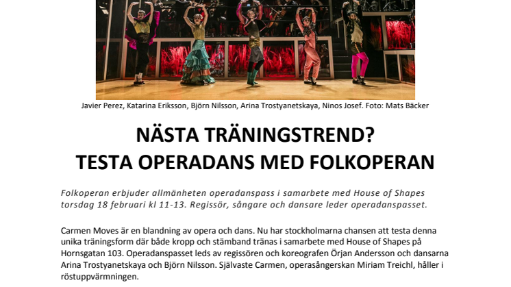 Nästa träningstrend? Testa operadans med Folkpoperan