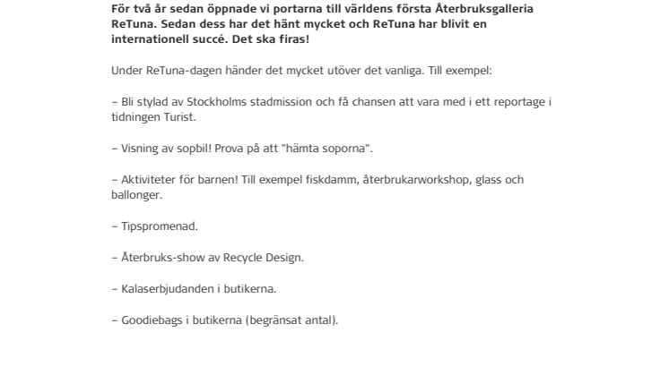 Välkommen till ReTuna-dagen 