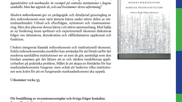 Modern mikroekonomi - Marknad, politik och välfärd