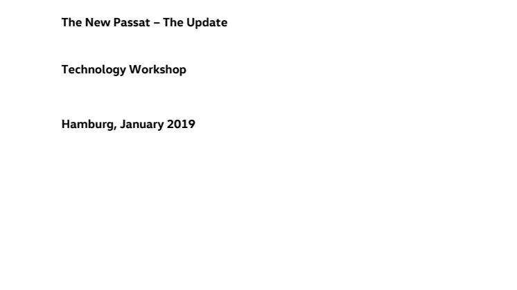 Ny Passat - pressekit på engelsk