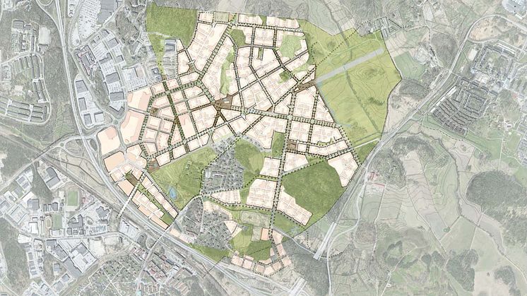 Strukturplan över Barkarbystaden. Järfälla kommun.