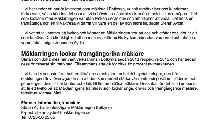 Stjärnmäklare till Mäklarringen Botkyrka