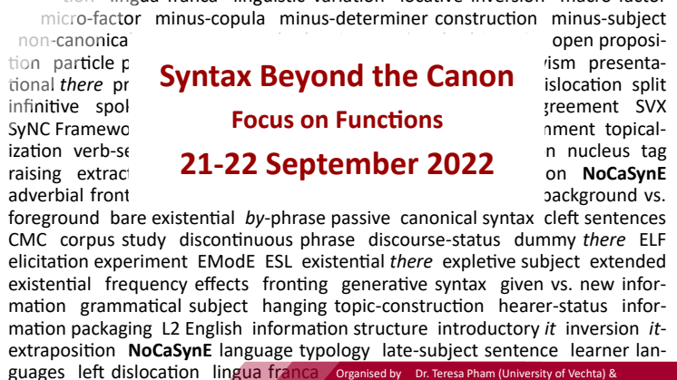 Öffentliches Netzwerktreffen | „Syntax jenseits des Kanons: Innovative Untersuchungen zu Nicht-kanonischer Syntax im Englischen“  