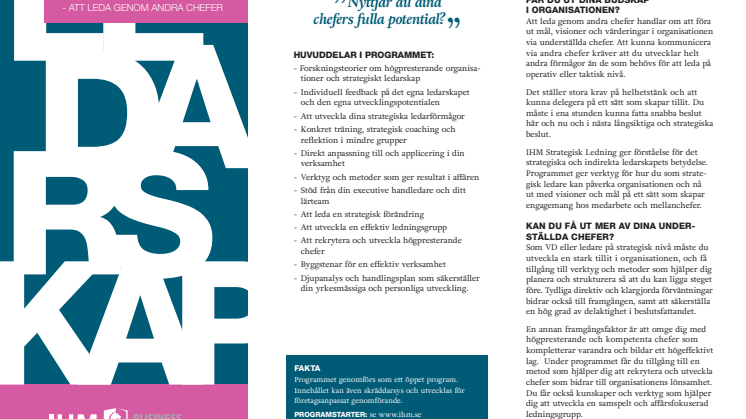 IHM Strategiskt Ledarskap