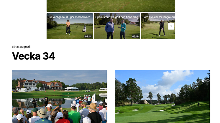 Svensk Golf webb screenshot