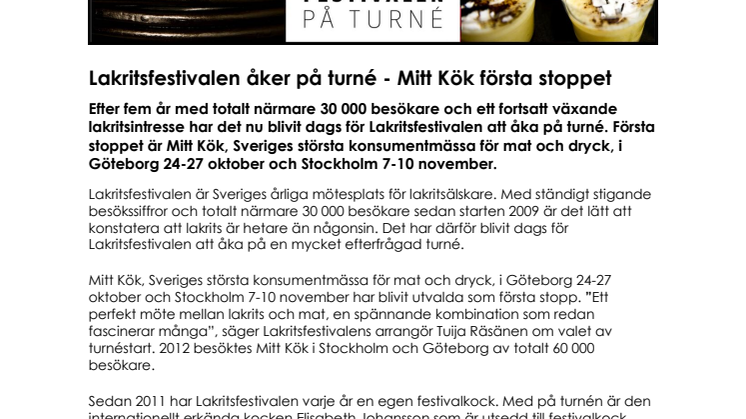 Lakritsfestivalen åker på turné - Mitt Kök första stoppet