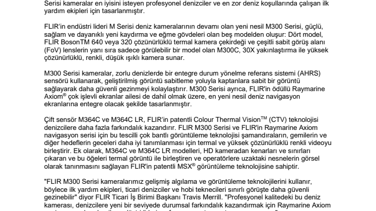 FLIR M300 Serisi Deniz Kameralarını Sunar