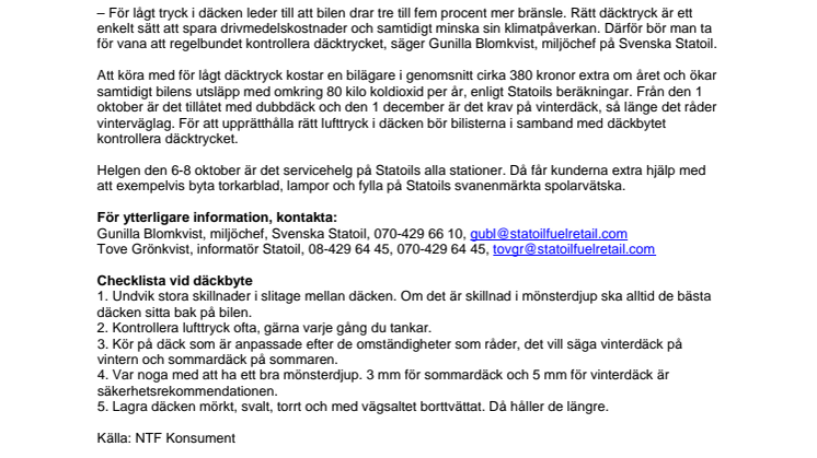 Tid för vinterdäck: Bilisterna kan spara en halv miljard på rätt däcktryck