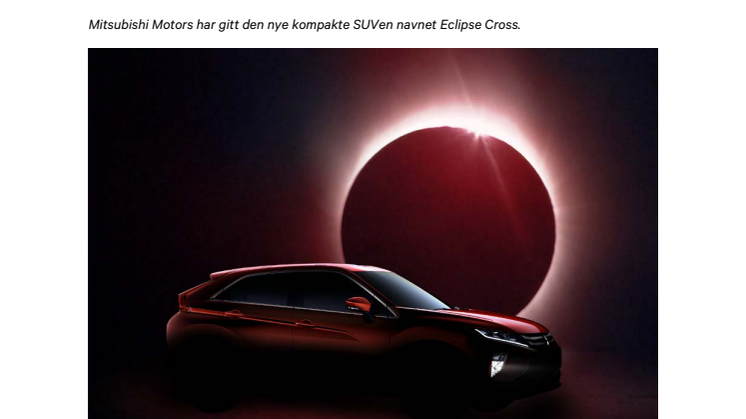 Mitsubishi Motors navngir sin nye SUV