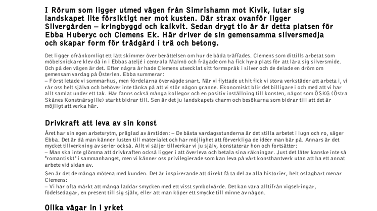 Ebba och Clemens – silverkantad arbetsgemenskap med många starka möten