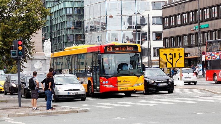 Busstrafik i centrala Köpenhamn. 