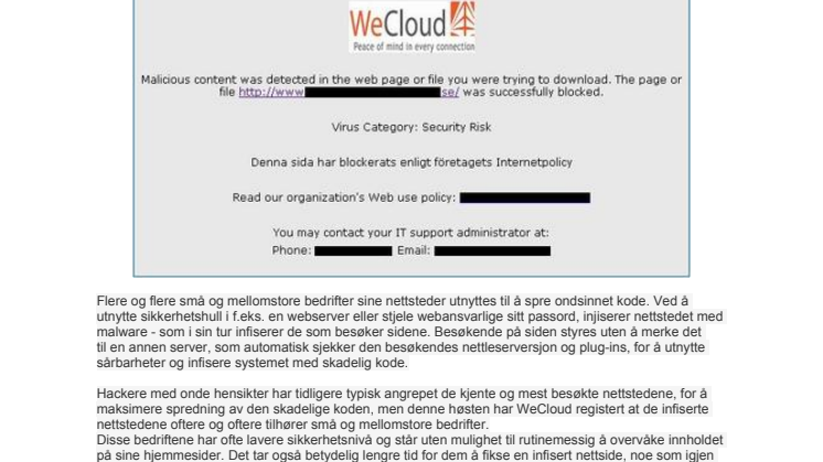 Malware via små og mellomstore bedrifters hjemmesider