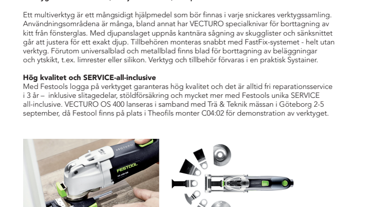 Precision in i minsta detalj med Festools nya multiverktyg