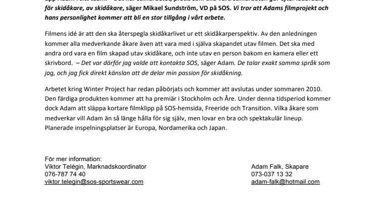 SOS och Adam Falk