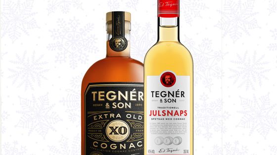 Tegnér & Son XO Extra Old Cognac Julutgåvan 2016, 399 kr. Tegnér & Son Julsnaps 149 kr.