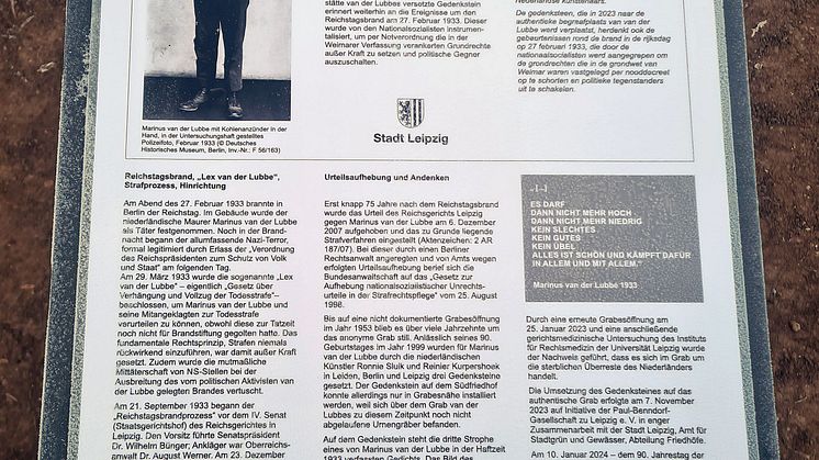 Gedenktafel Marinus van der Lubbe - Foto: Elli Flint