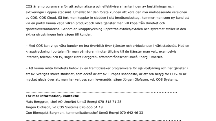 Unik aktiv portal förbättrar UmeNets service
