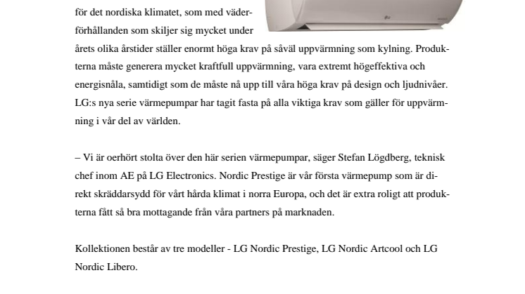 SPECIALUTVECKLADE VÄRMEPUMPAR FÖR SVENSKA HEM 