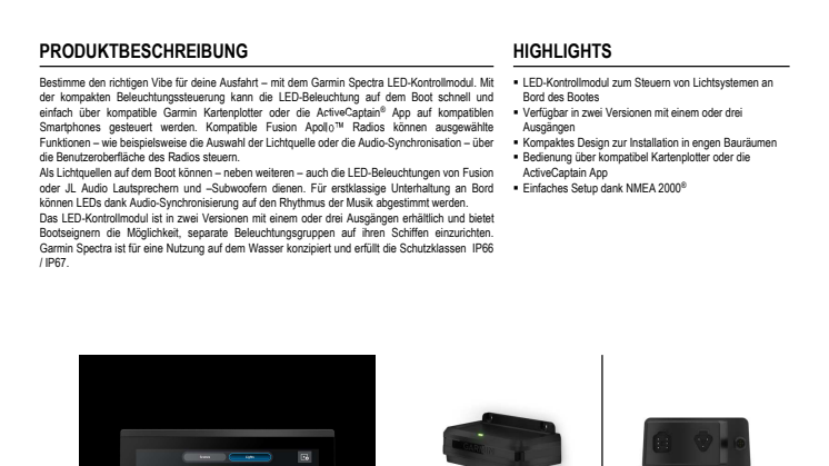 Datenblatt CH Garmin Spectra