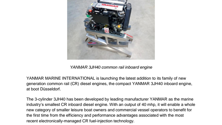 New from YANMAR for 2018