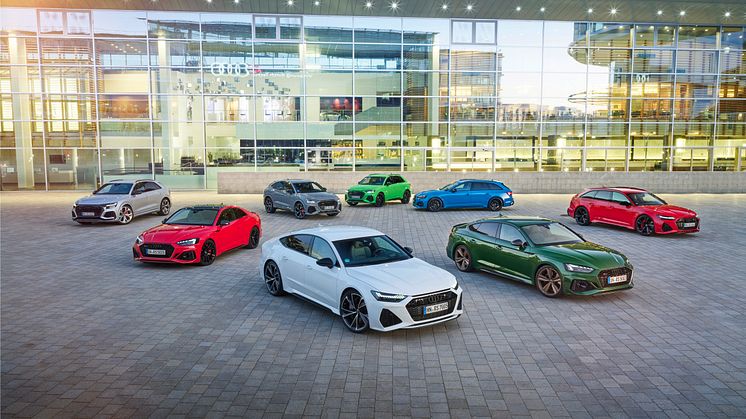 RS betyder altid quattro (RS Q8, RS 7 Sportback, RS 6 Avant, RS 5 Coupé, RS 5 Sportback, RS 4 Avant, RS Q3, RS Q3 Sportback)