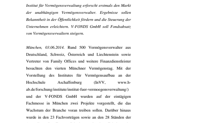 Münchner Vermögenstag gibt Impulse für die Branche unabhängiger Vermögensverwalter