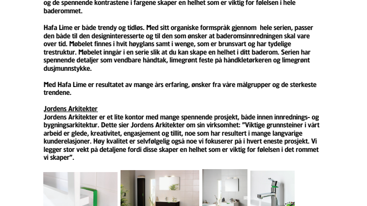 Hafa Lime – designet baderomsserie for hele baderommet