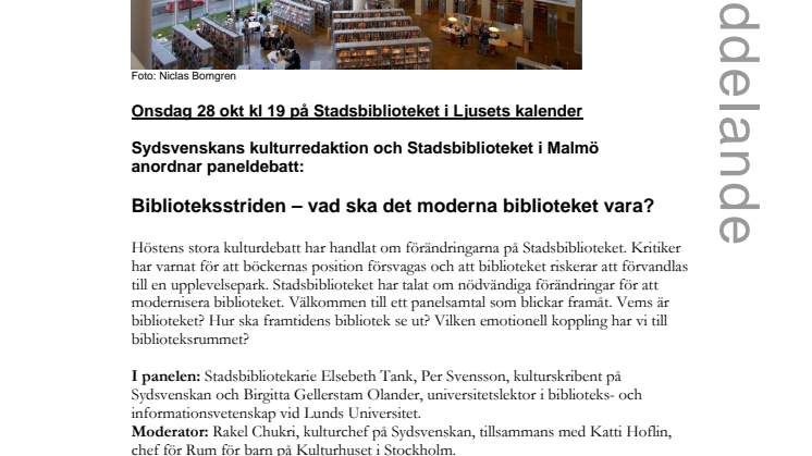 Stadsbiblioteket i Malmö: Biblioteksstriden - vad ska det moderna biblioteket vara?