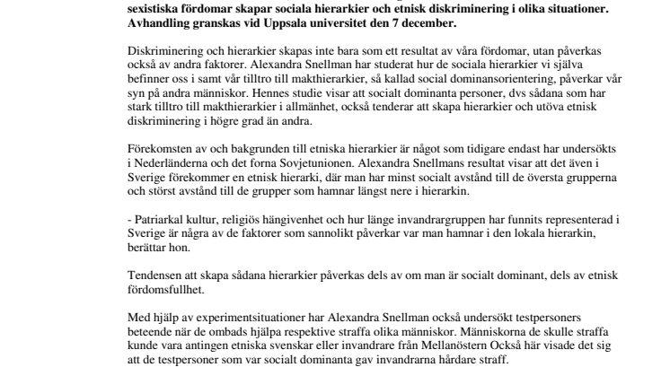 Etnisk diskriminering beror inte enbart på fördomar