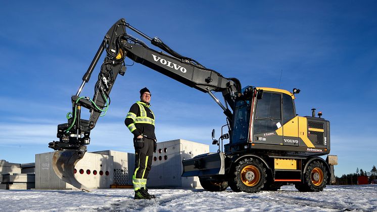 Volvo EW160E med Dig Assist hos Markresurserna i Sala