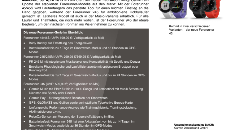Auf die Plätze, fertig, los! Die neue Forerunner-Serie