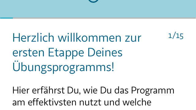 Einblick in die App Kalmeda