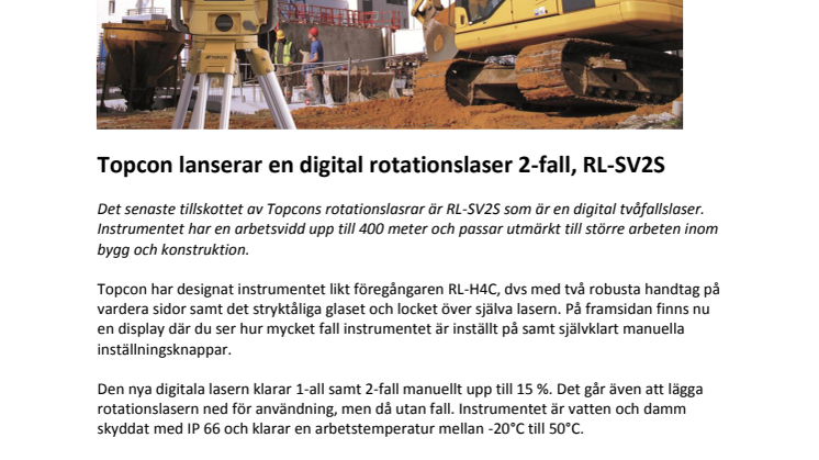 Topcon presenterar ny digitallaser!