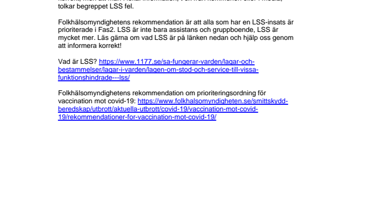 Vaccinprio - LSS är svårt - men viktigt att det blir rätt