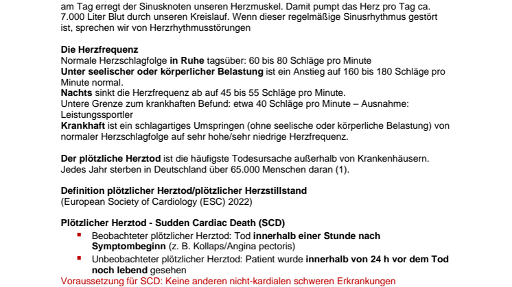 Daten und Fakten zum plötzlichen Herztod