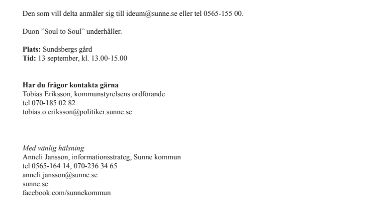 Öppet vardagsrum för Sunneborna